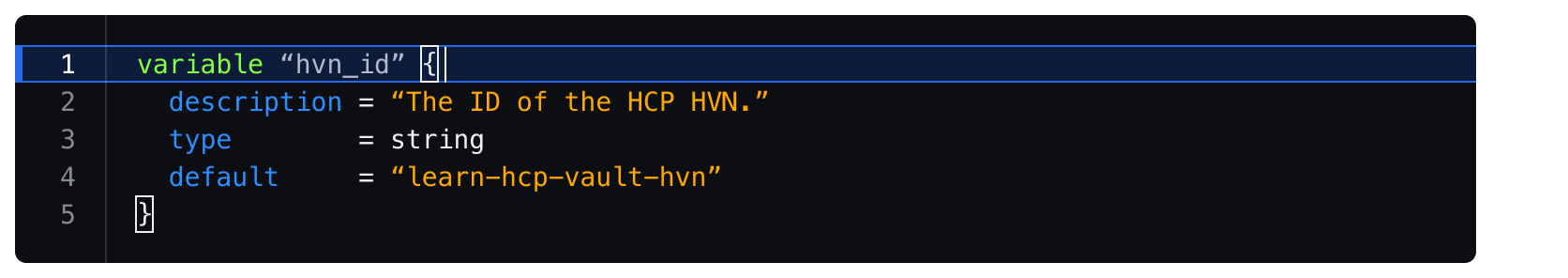 The Code Editor's line 1 is highlighted and the user's cursor is next to a bracket. That bracket and its pair are both highlighted with a white border.